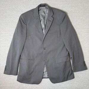 Lazetti Couture Men's Blazer Size 42R Gray Wool Sport Coat Notch Lapel